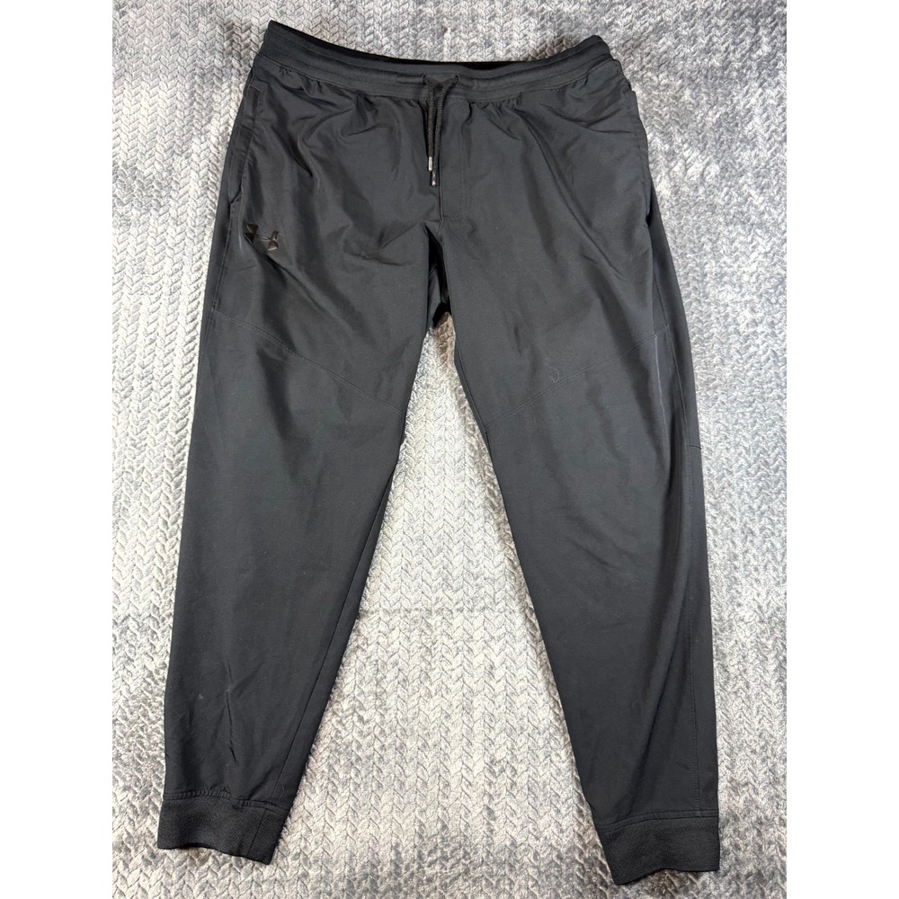 Under Armour Heatgear Jogger Pants Mens 2XL Black‎ Fitted High Rise Drawstring